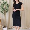 robe-terry-bambou-longue-noire-manche-courte-fait-au-quebec-marilou-design