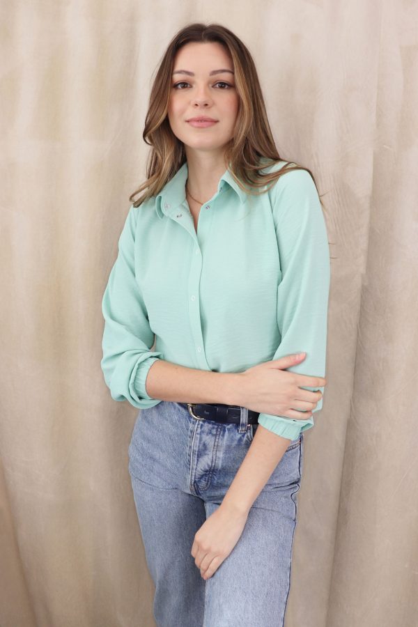 Chemise-menthe-pour-femme-chic-style-vetement-fait-au-quebec-marilou-design