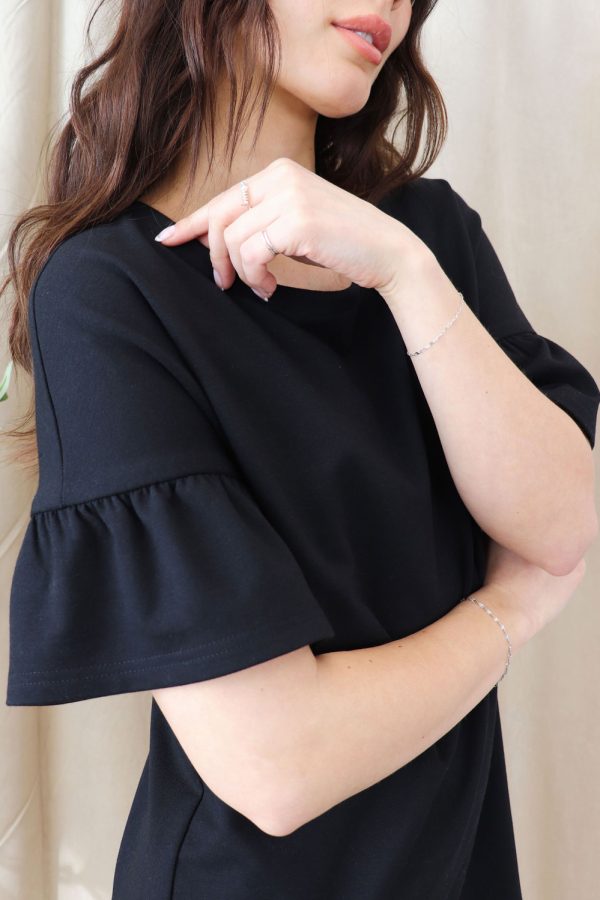 Robe-bambou-noire-manche-volant-boutique-femme-quebec-marilou-design